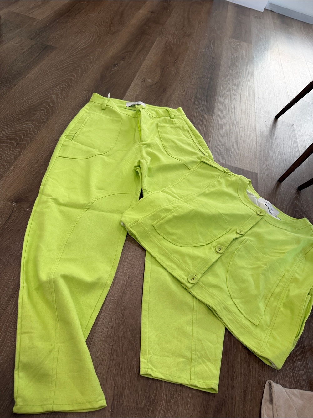 Women's Straight-Leg Utility Pants in Neon Lime